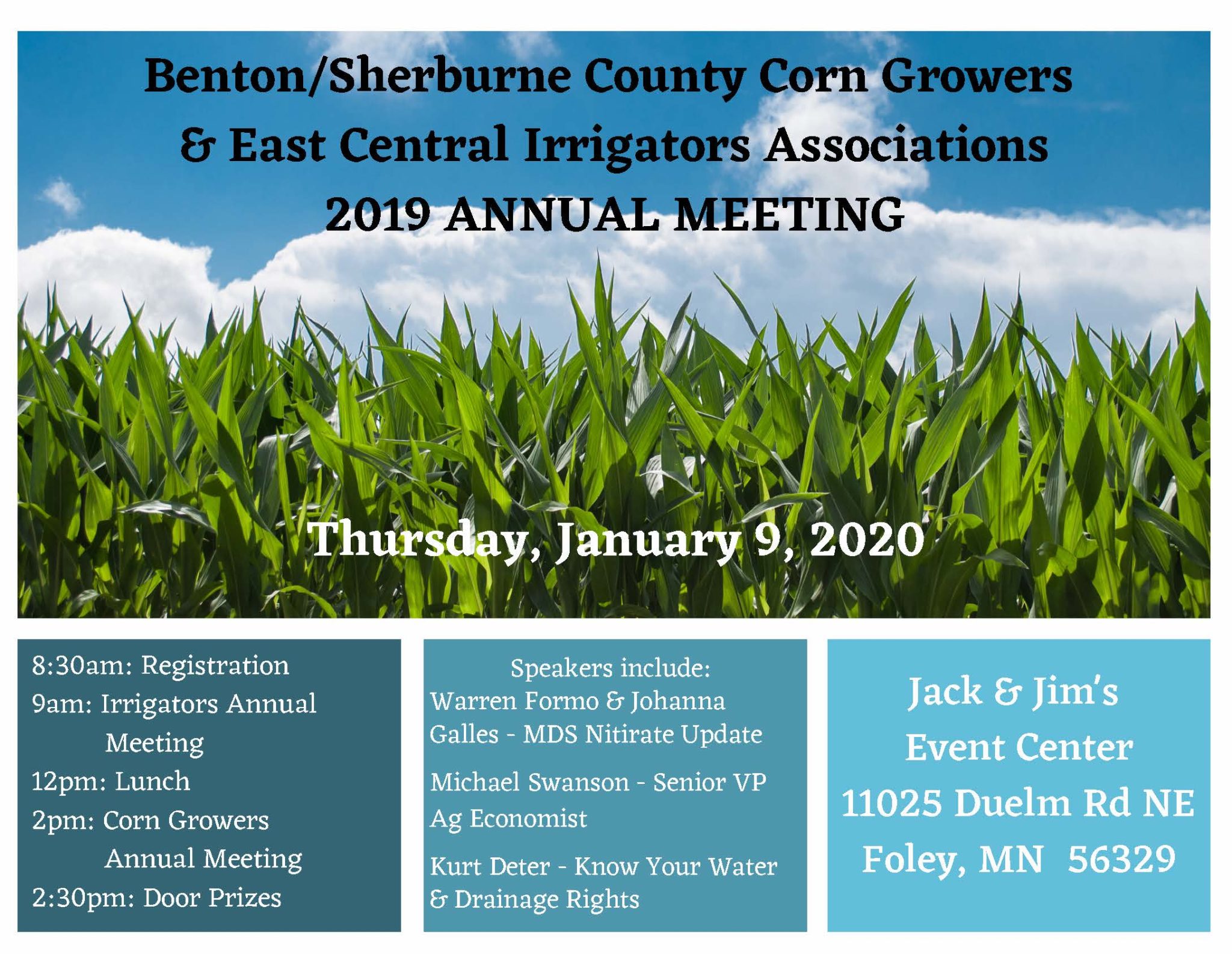 Benton/Sherburne County Corn Growers & East Central Irrigators Association 2019 Annual Meeting