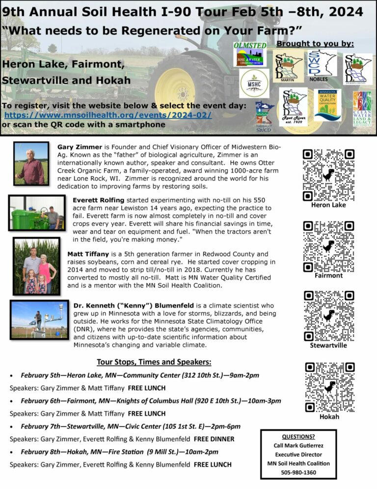 2024 I90 & Hwy 14 Tour CLASIC Heron Lake MN Soil Health Coalition