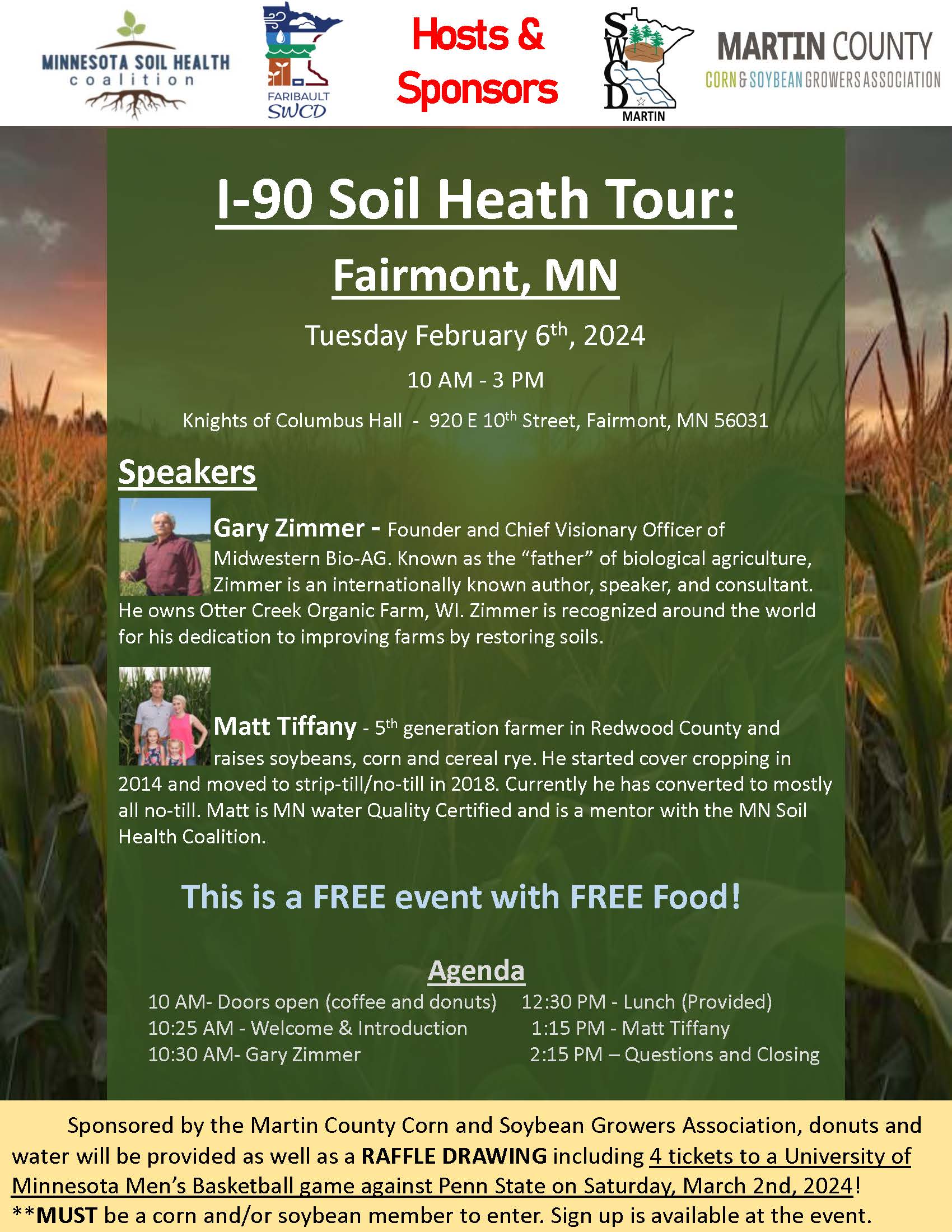2024 I90 & Hwy 14 Tour CLASIC Fairmont MN Soil Health Coalition