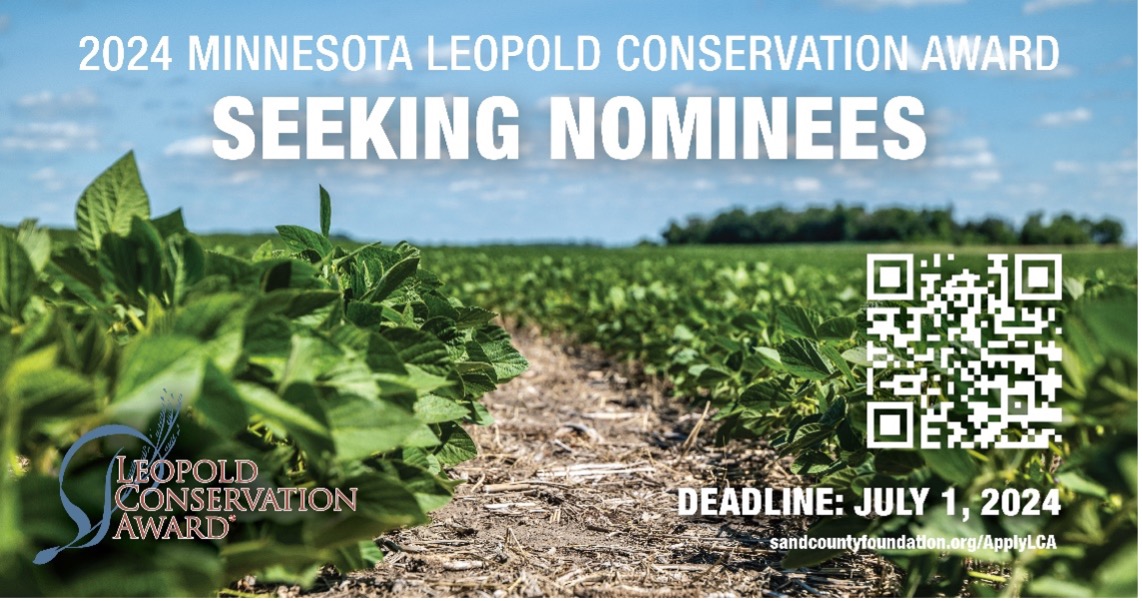 Now accepting nominations for the 2024 Leopold Conservation Award for Minnesota